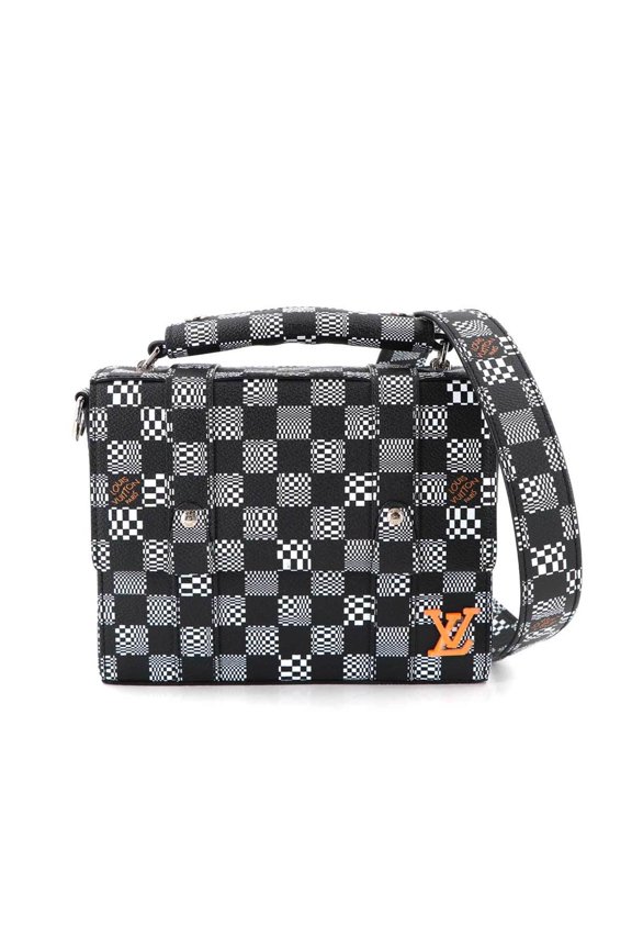 Pre-Owned Louis Vuitton Damier Distorted Flap Soft Trunk, 2-way handbag, black and white,...