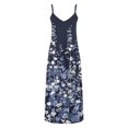 thumbnail image 4 of Puntoco Vestidos Mujer Moda Elegante Verano Casual Sólido V-Cuello Camis Vestido Largo Sin Mangas, 4 of 5