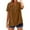 Coffee, variant on LIUJUNSHOP Casual Cotton Linen Tshirts Shirts for Women Loose Fit V Neck Short Sleeve Plain Button Up Blouses Ladies Summer Tops