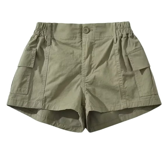 Tsesme Women’s Sport Shorts with Pockets Elastic Waist Button Wide Leg Short Pants Casual Workout Running Shorts