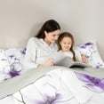 thumbnail image 5 of jejeloiu Vintage Flower Bedding Comforter Set,Modern Minimalist Desgin Twin Comforter Sets,Purple White Bedding Set For Men Women,Ultra Soft Home Decor Reversible,2 Pieces, 5 of 8