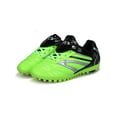 thumbnail image 4 of Frontwalk Boy's Soccer Cleats Round Toe Sneakers Lace Up Football Shoes Running Nonslip Trainers Adult Flat Green Broken Cleats 4Y, 4 of 9