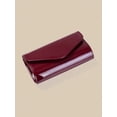 thumbnail image 3 of Women's Burgundy Patent Leather Look Clutch Purse Envelope Handbag Elegant Evening Bag for Party Events, 3 of 8