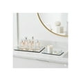 thumbnail image 3 of House Decor Trays for Bed or Coffee Table - Modern Rectangular Glass Trays Perfect for Centerpiece Decorations - Sparkly Home Accents for Trinket, Jewelry, or Vanity - Set of 2, 16", 12" Silver, 3 of 12