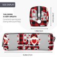 thumbnail image 3 of Fotbe Buffalo Plaid Love And Gnome Pattern Leather Pencil Case, Pencil Pouch with Durable Zipper, Compact and Stylish Organizer for Stationery, Art Supplies, Travel Essentials, 3 of 7
