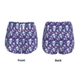 thumbnail image 3 of Balery Skull Purple Flower Pantalones cortos deportivos para mujer con forro y dos bolsillos, elásticos, para entrenamiento, gimnasio, yoga-XX-Large, 3 of 7