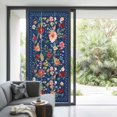 thumbnail image 2 of Non-Adhesive Static Cling Window Tint, Navy Blue Floral Window Privacy Film Frosted, Spring Farmhouse Botanical Flowers Vintage Insulated Windows Frosted Films for Living room, 35.4 x 78.7 Inches, 2 of 9