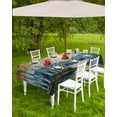 thumbnail image 4 of Fsddascl Blue Yellow Forest Outdoor Tablecloth - 60x84 Inch Rectangle Dining Table Cover, Modern Oil Painted Contemporary Waterproof Outdoor Table Cloth with Umbrella Hole & Zipper for Picnic/Patio, 4 of 7