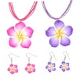 thumbnail image 4 of Niceauty 2 Sets Flower Necklace for Hawaiian Party Assorted Color Soft Clay Jewelry for Women, 4 of 8