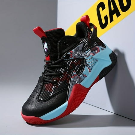

SHYYY Cool Stylish Basketball Shoes For Boys Kids Teenagers Breathable Anti Slip Wear-resistant Low Top Lace Up Shoes For Indoor Outdoor Training Spring And Autumn