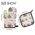 thumbnail image 2 of Yayeee Oven Mitts and Pot Holder Set of 2 Heat Resistant Kitchen Gloves Baking Hot Pad, Red Nordic Christmas House, 2 of 5