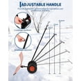 thumbnail image 3 of 30-Inch Wheeled Snow Shovel with Adjustable Handle & Blade, Ergonomic Pusher for Driveway and Yard - Orange, 3 of 7