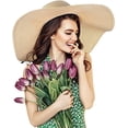 thumbnail image 4 of M-56-58cm Sombrero para el Sol para Mujer, Sombrero de Paja de ala Ancha UPF 50+, 4 of 5