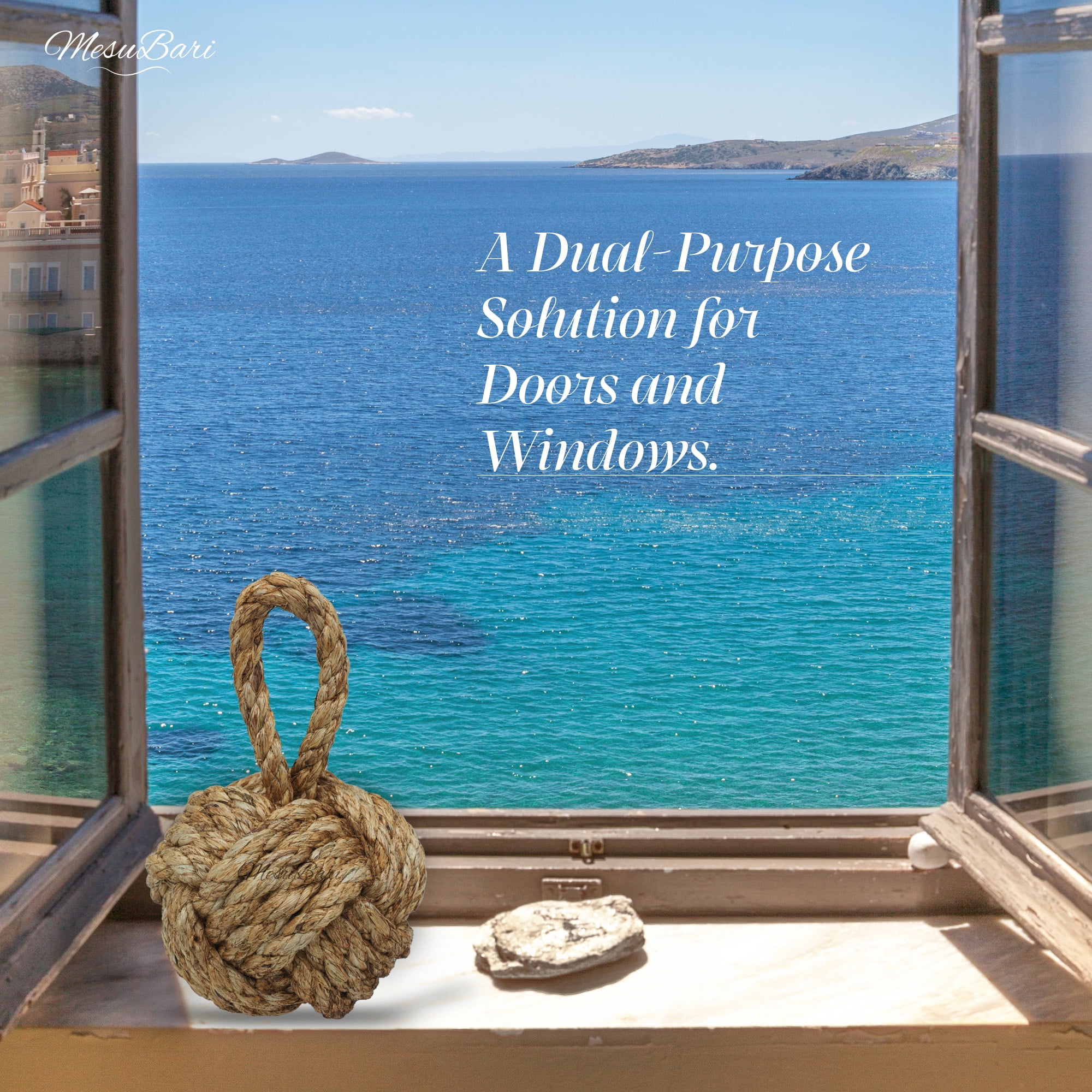 MesuBari Sisal Rope Nautical Door Stop Brown (6 inch, 3.6 Pounds)