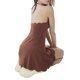 thumbnail image 3 of Vestido Para Mujer Color SóLido Amarrado Cuello Halter Sin Mangas Mini Vestido De Fiesta Sin Espalda, 3 of 4