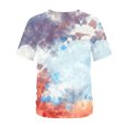 thumbnail image 5 of Krdevn Mens Tie Dye Print Crew Neck Short Sleeve Tee Soft Casual Breathable Daily Streetwear Summer Basic T Shirt Tops,XL, 5 of 5