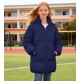 thumbnail image 3 of Aideaone Girls Winter Coats Hooded Puffer Jackets Medium Length Down-like Cotton Coats Snow Outwear 5-12Y, 3 of 7