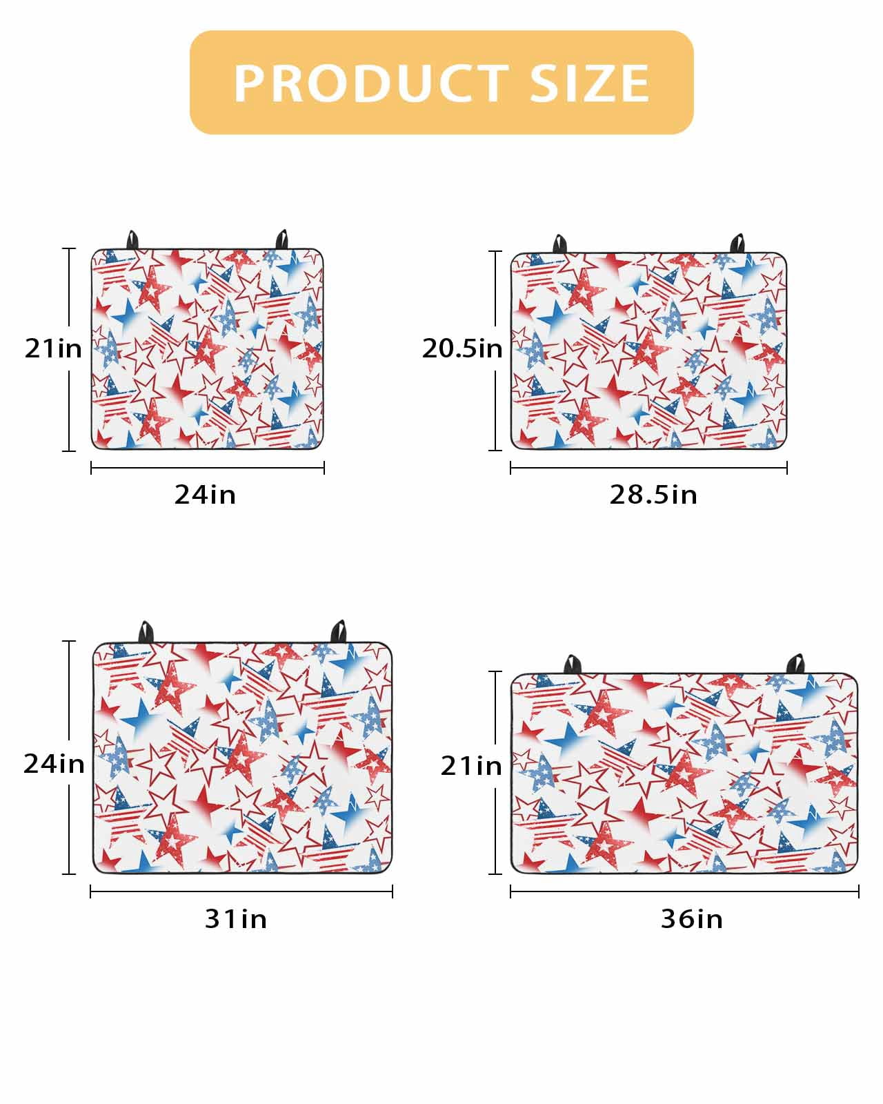 nqOlkjepod Large Induction Cooktop Protector Mat 36"x21", 4th of July Stove Top Covers for Electric Stove, Navy Blue Red Star Independence Day Stove Burner Cover Mats, Glass Top Stove Cover