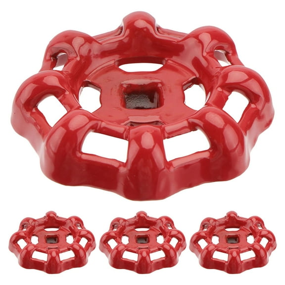 REOFLYUP 4Pcs Gate Valve Handwheel Iron Red for Industrial Use Maintenance