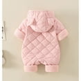 thumbnail image 4 of Kogui Snowsuits for Girls Baby Snowsuit Winter Coat Warm Hoodie Romper Puffer Jacket Size 3 6 Months (Pink,3-6 Months), 4 of 9