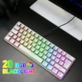 thumbnail image 5 of ZIYOULANG T60 Wired Gaming Keyboard 60% Mechanical Keyboard Mini Portable 61 Keys Multi Color RGB Illuminated LED Backlit Waterproof for PC/Mac PS4 Xbox Gamer, Typist, Travel- White/Red Switch, 5 of 6