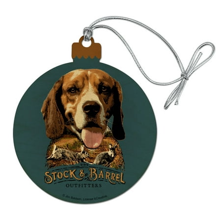Stock and Barrel Outfitters Beagle Dog Rabbit Hunting Wood Christmas Tree Holiday