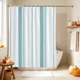 thumbnail image 4 of Green Simple Lines Shower Curtain, Waterproof Shower Curtains for Bathroom, Modern Minimalist Stripes Pattern Washable Fabric Bathtub Curtain Set Bath Decor with 12 Hooks 48"x72", 4 of 8