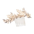 thumbnail image 3 of Peine lateral dorado para cabello de novia Baoblaze Hoja 10cmx6cm, 3 of 8