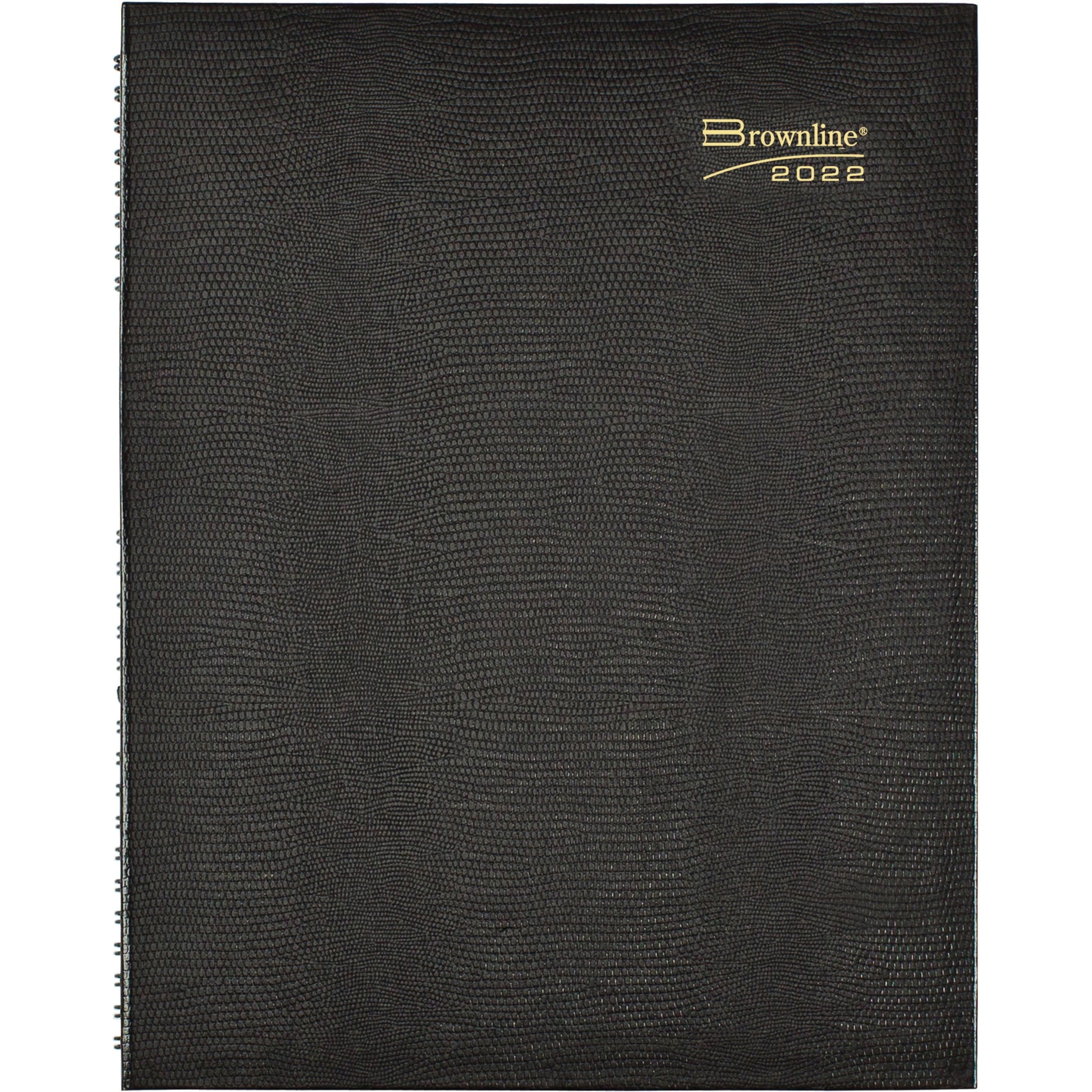 Brownline, REDCB950CBLK, CoilPro Hard Cover Appointment Book, 1 Each, Black