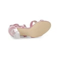 thumbnail image 5 of BLISSFUL STEP Women Velvet Lace-Up Clear Block Heel Sandals Silky Pink 6, 5 of 8