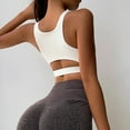 thumbnail image 5 of Ropa interior deportiva push-up para mujer, sujetador deportivo sexy de sujeción media a alta, top de fitness con copas desmontables, color blanco, 5 of 5