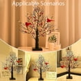 thumbnail image 5 of Minibee Vintage Glowing Tree with Cardinals, 21" LED Vintage Glowing Tree with Red Berries and Birds Tabletop Holiday Decorations, 5 of 7