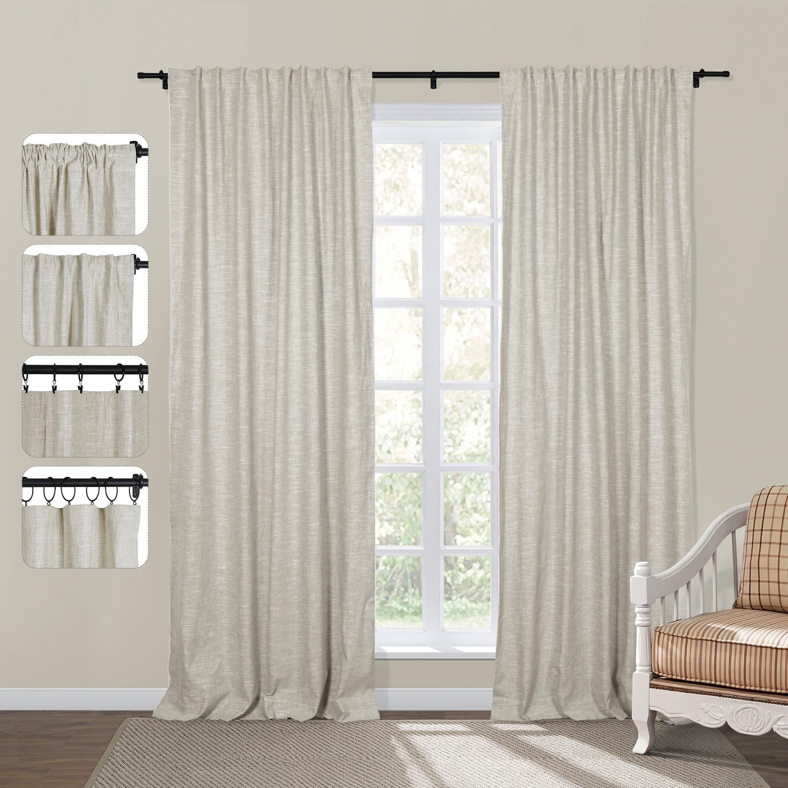 HPD Half Price Drapes BOCH-LN185-P Faux Linen Room Darkening Curtain 1 Panel ...