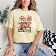 thumbnail image 2 of An Apple A Day, If Thrown Hard Enough, Funny Quote, Butter Comfort Colors T-Shirt, Small, 2 of 3
