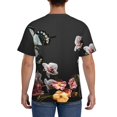 thumbnail image 2 of Rocae Butterfly with Fowers for Men's Moisture-Wicking Crew Tee - T-Shirt for Sports, Outdoor Activities, and Casual WearLarge, 2 of 9