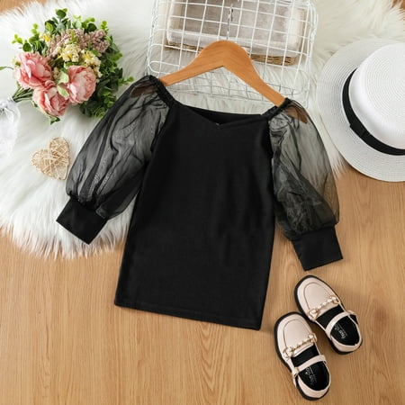 

NIUREDLTD Babys Kids Toddler Girls Solid Spring Winter Long Net Yarn Sleeve Princess Dress Clothes