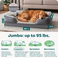 thumbnail image 3 of FurHaven Cooling Gel Dog Bed for Large Dogs, Perfect Comfort Sofa Bed with Cool Gel-Top Foam with a Solid Orthopedic Foam Base for Joint Support, Washable Cover, Jumbo XL, Plush & Velvet Granite Gray, 3 of 9