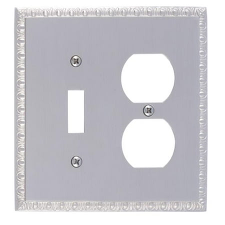 Satin Brass Double Handlebar - BRASS Accents M05-S7540-619 Egg & Dart Double Outlet Combo Satin Nickel Switchplates