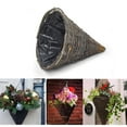 thumbnail image 3 of Doolland Cone Shape Rattan and Metal Hanging Flower Pot with Natural Appearance, 3 of 5