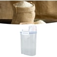 thumbnail image 3 of HUGFEGWE Rice Storage Container, Plastic Rice Dispenser Bin with Measuring Cup, Airtight Grain Dispenser with Claer Scale, Clear Kitchen Food Dispenser for Rice, Beans, Grains, Small Dry CA919-108020, 3 of 9