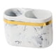 thumbnail image 4 of Portacepillos de dientes Almacenamiento de baño 2 compartimentos Organizador de accesorios Resina para Blanco, 4 of 9