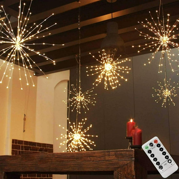 Lámpara PXBNIUYA 200 LED para colgar con forma de estrella, luces impermeables