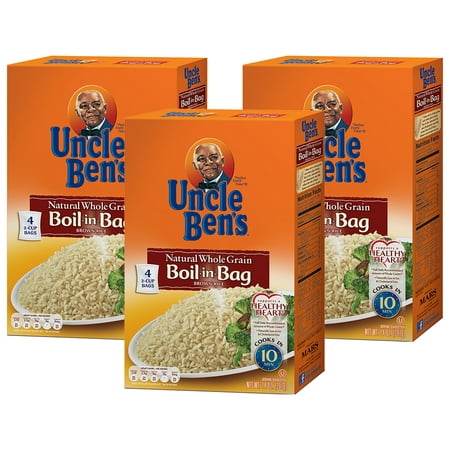 (3 Pack) UNCLE BEN'S Boil-in-Bag: Whole Grain Brown Rice,