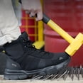 thumbnail image 2 of XQJ Men's Steel Toe Work Boots, Comfortable Lightweight Industrial Construction Shoes, Durable High Top Safety Boots - Black - Size 10.5, 2 of 9