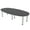 Asian Night w/Silver Base no Electric, variant on 8 Person Boat-Oval Conference Table Silver Post Legs Power And Data