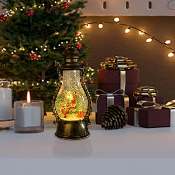Gcvizuso Christmas Lights, String Lights, 10mlChristmas Gift With Concert Rotating, Snow Christmas Lantern Portable Water Filled Oil Lamp Decoration