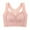 Pink, variant on Women's Front Closure Lace Trim Wireless Bra Extended Band Support Seamless Comfort Full Coverage T Shirt Closure Beige