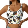 thumbnail image 2 of Haiem Rottweiler Pattern Womens Sports Bra - U Neck Padded Low Impact Yoga Bra Workout Crop Top Gym Moisture-Wicking Workout Vest -Small, 2 of 9