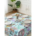 thumbnail image 3 of Easter Gnomes Eggs Suqare Tablecloth - 60 x 60 Inch, Bunny Ears Spring Flowers Country Blue Waterproof & StainResistant Tablecloth, Washable Oil-proof Table Cover for Dining/Party/Wedding/Buffet, 3 of 9