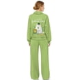 thumbnail image 6 of Renewold St. Patrick's Day 2 Piece Lounge Sets Petite for Women Matching Set Track Suit Mock Neck Sweatshirts and Wide Leg Pants Workout Clothes for Jogging, Green Clover Gold Coin Cat, XS, 6 of 7